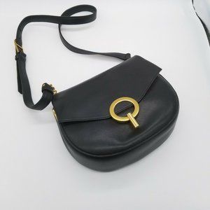 Sandro Pepita Black Leather Shoulder Bag